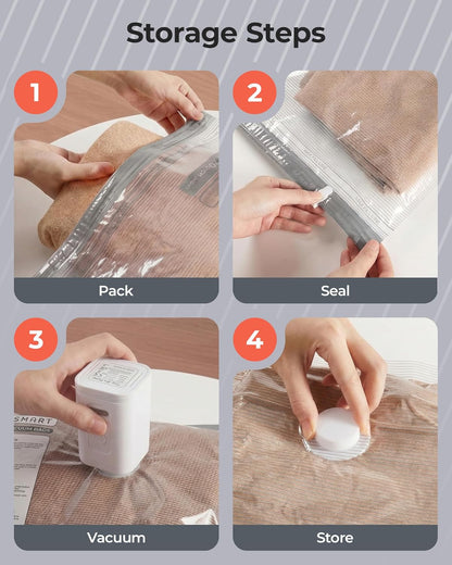 BAGSMART Vacuum Compression Bags for Travel – Rechargeable Wireless Pump Carry-On Space Saver for International Flights