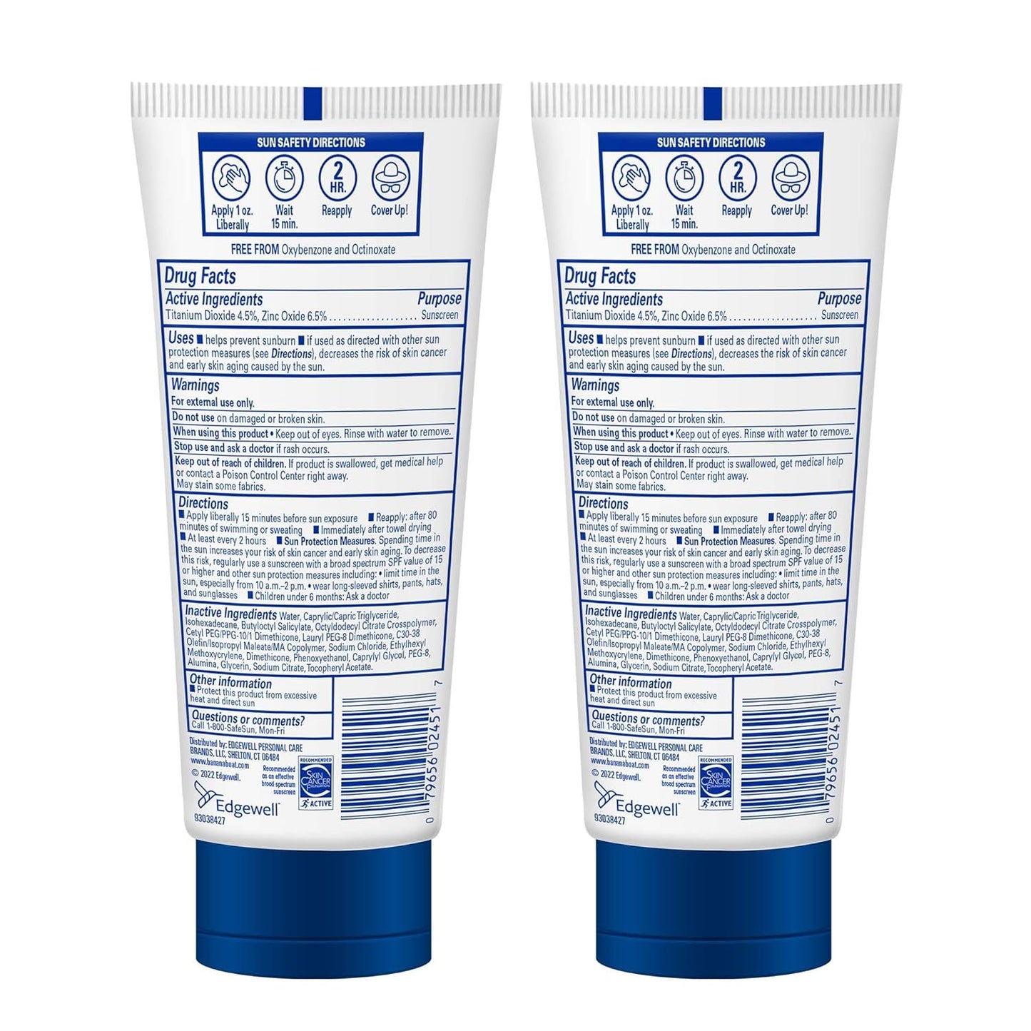 Banana Boat 100% Mineral Kids Sunscreen SPF 50 Twin Pack | Safe Daily Protection for Children's Sensitive Skin