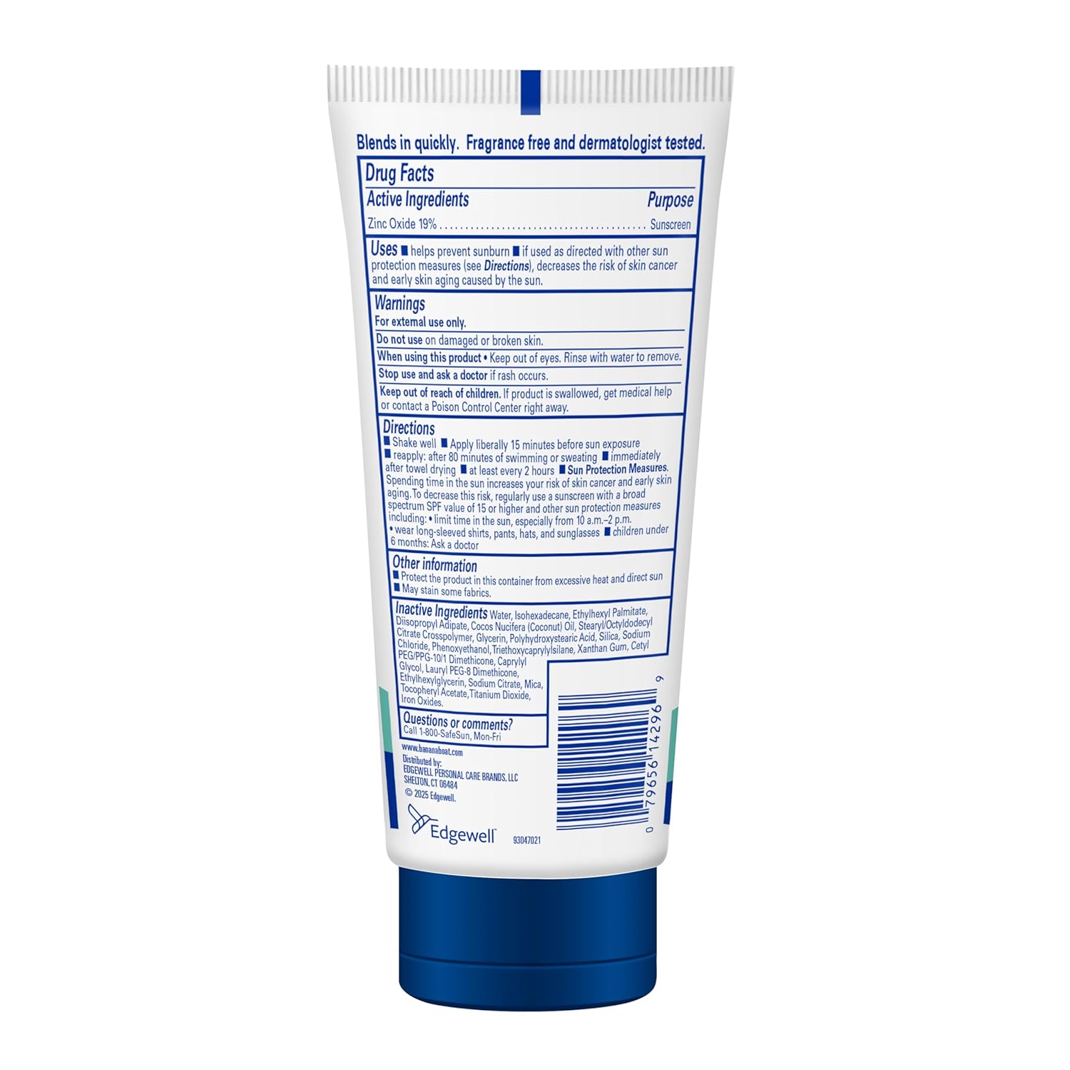 Banana Boat Mineral Sunscreen SPF 50 – Sensitive Skin Safe Sunblock, Zinc Oxide Pediatrician & Dermatologist Tested, No Sting Formula
