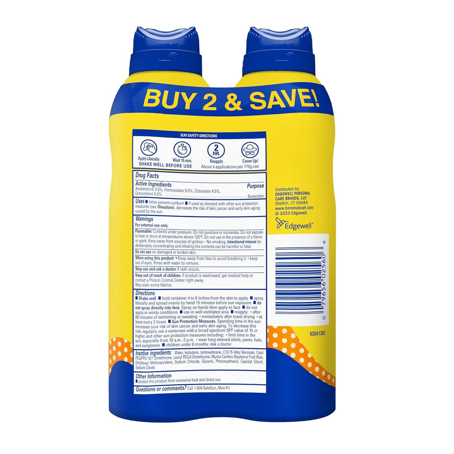 Banana Boat Sport Kids Sunscreen Spray SPF 50 | Tear-Free, Oxybenzone-Free Protection for Active Children