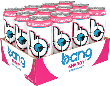 Bang Energy Cotton Candy – Sugar-Free Focus Drink for Home Office, 300mg Caffeine for All-Day Work Fuel