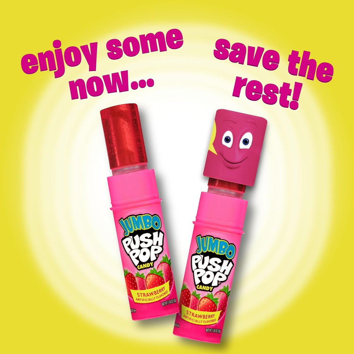 Bazooka Push Pop Jumbo Lollipops – Safe Kids Treat for Lunchbox and Playroom Snacking