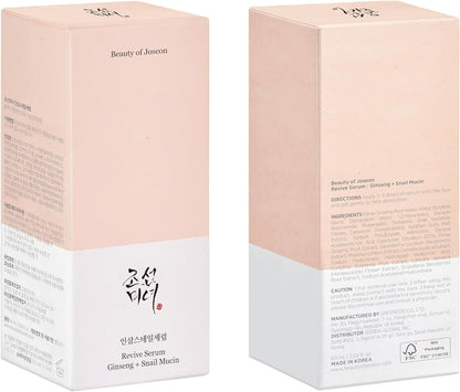Beauty of Joseon Revive Snail Mucin Ginseng Serum – Evening Self-Care Ritual, Calming K-Beauty Peptide Hydration for Mindful Skincare Routines