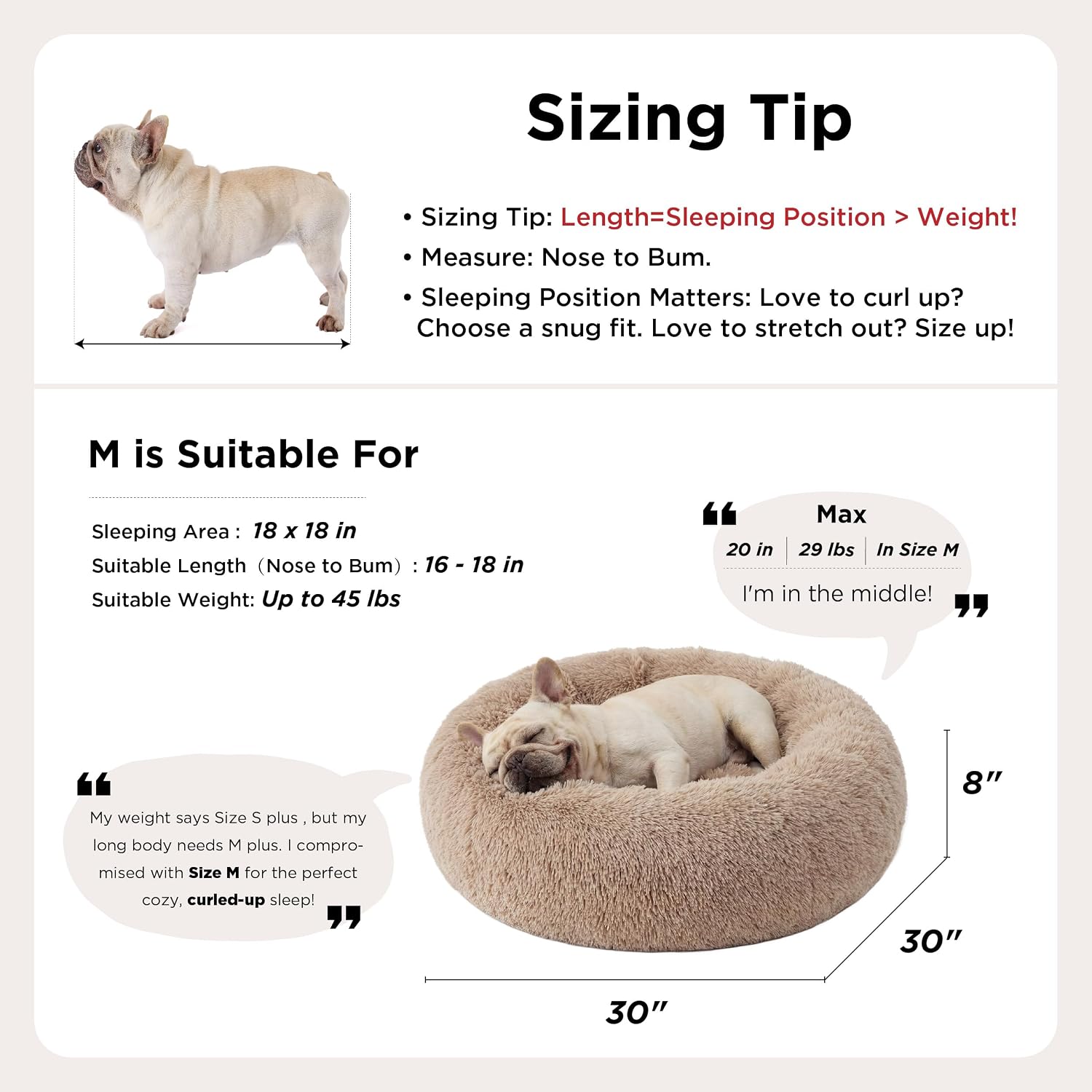 Bedsure Premium Donut Calming Pet Bed – 30 inch Plush Faux Fur Round Bed, OEKO-TEX Certified Luxury Nest for Dogs and Cats