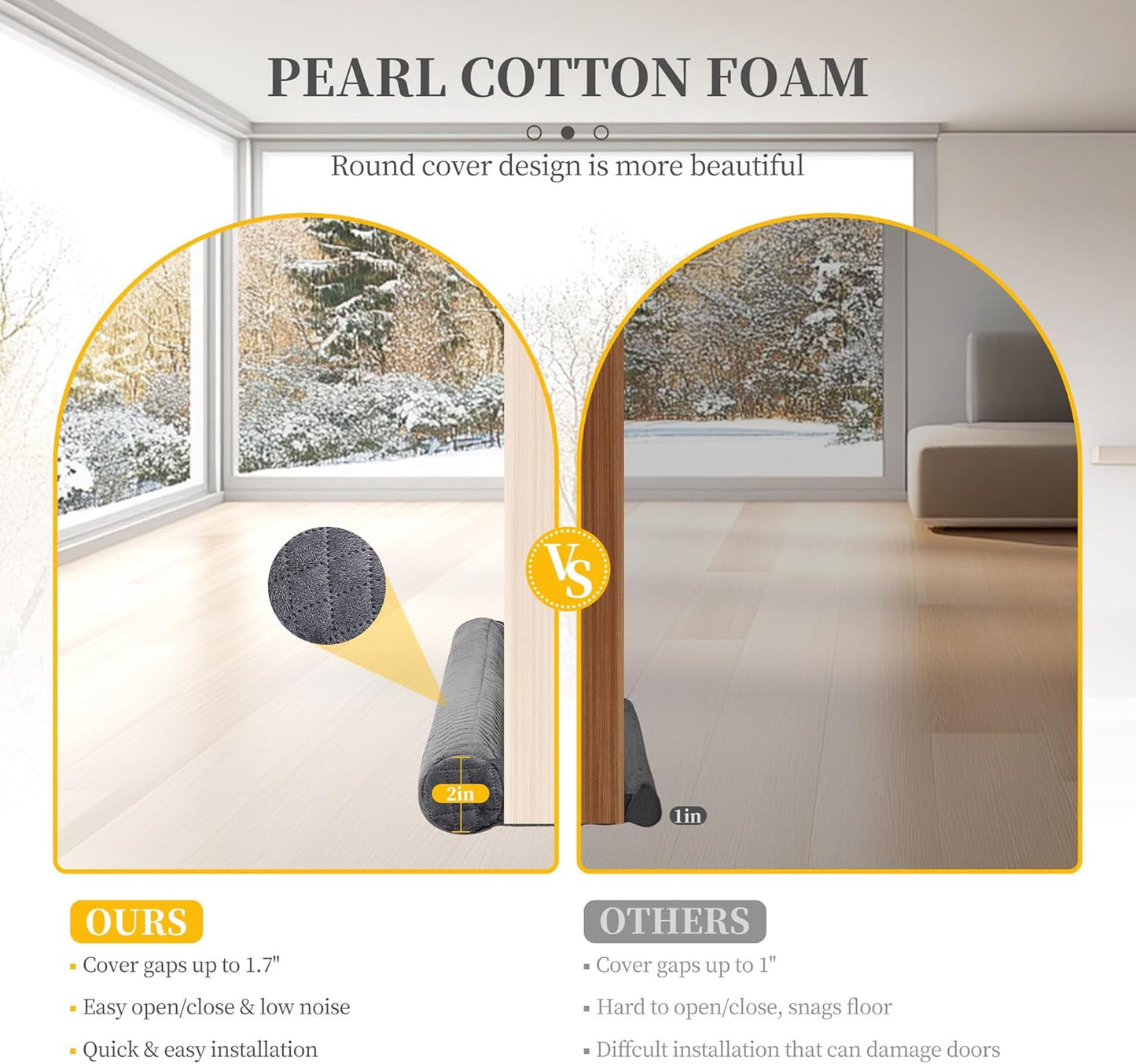 BedyKate Velvet Under Door Draft Stopper – Home Office Door Seal for Quieting Hallway Noise and Supporting Deep Focus Work