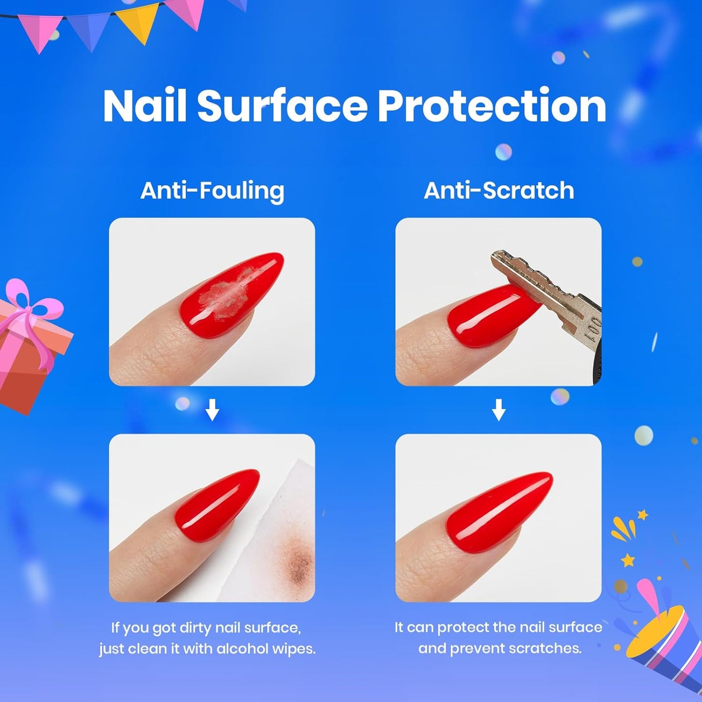Beetles Gel Manicure Kit – Valentine's Day Gift for Girlfriend, Long-Lasting French Tip Set with 28 Day Wear
