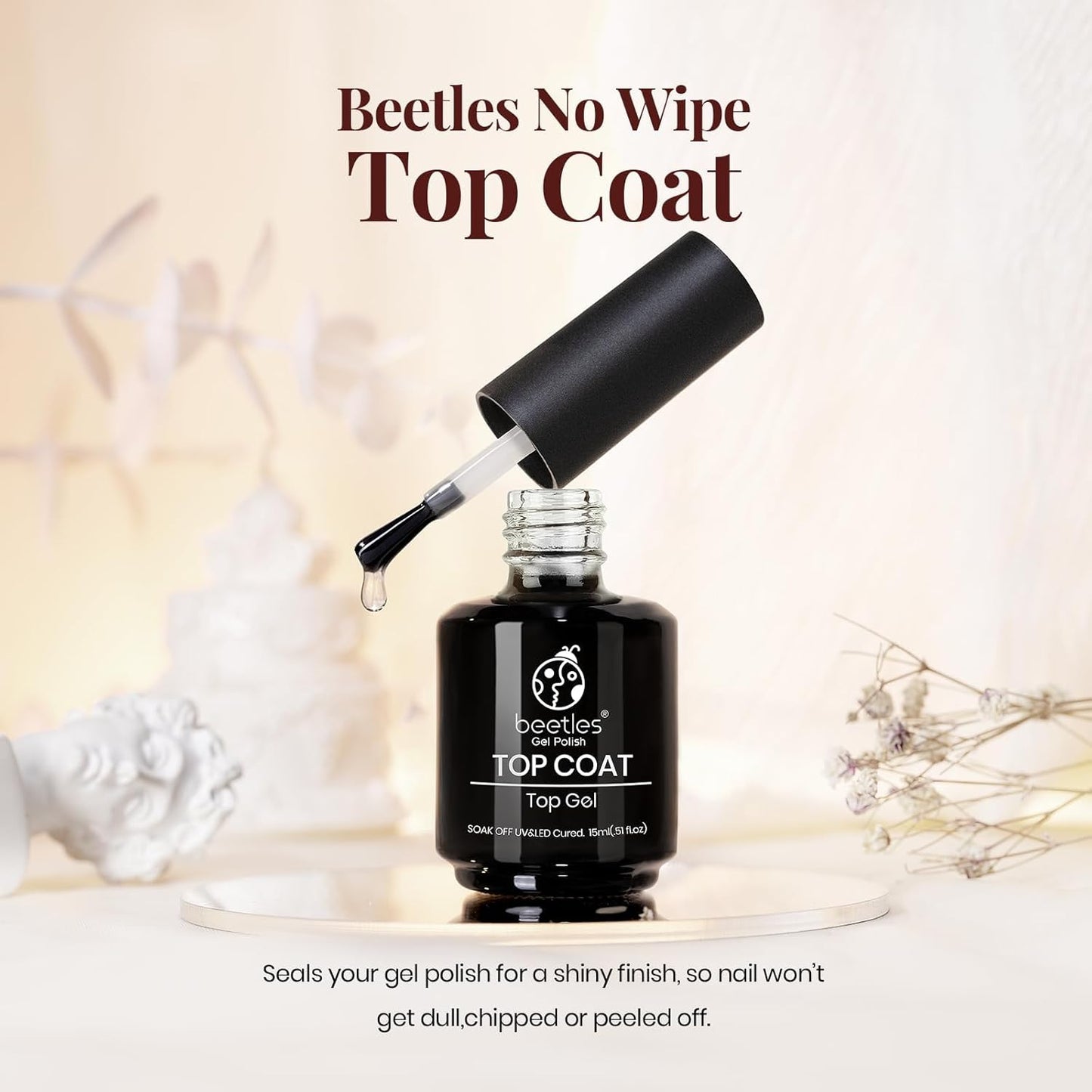Beetles Gel Top Coat Quick Drying – Easy Peel Beginner Manicure Set for Tween and Teen Girls Gift