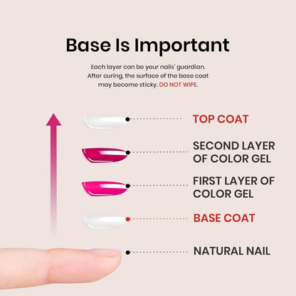 Beetles HEMA-Free Gel Nail Set – Self-Care Nail Ritual, Non-Toxic Base and Top Coat with 9-in-1 Nail Glue