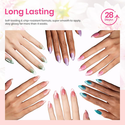 Beetles Premium Cat Eye Gel Polish Set – Velvet Pastel Fairy Garden Collection, Salon-Quality At-Home Manicure Experience