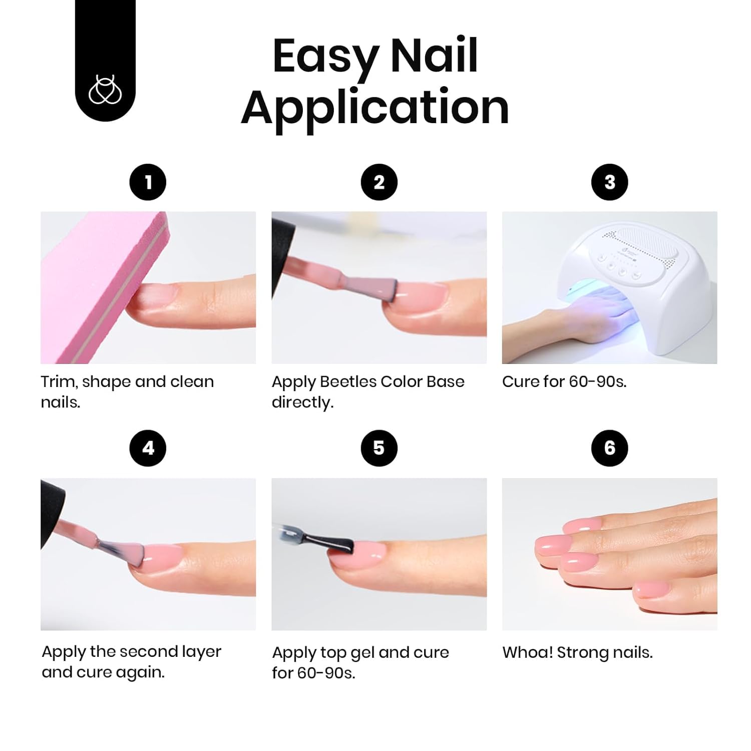 Beetles Sheer Nude Gel Nail Polish – HEMA-Free 5-in-1 Builder Gel and Base Coat Set, Thoughtful Birthday Gift for Her, Mom, and Best Friend