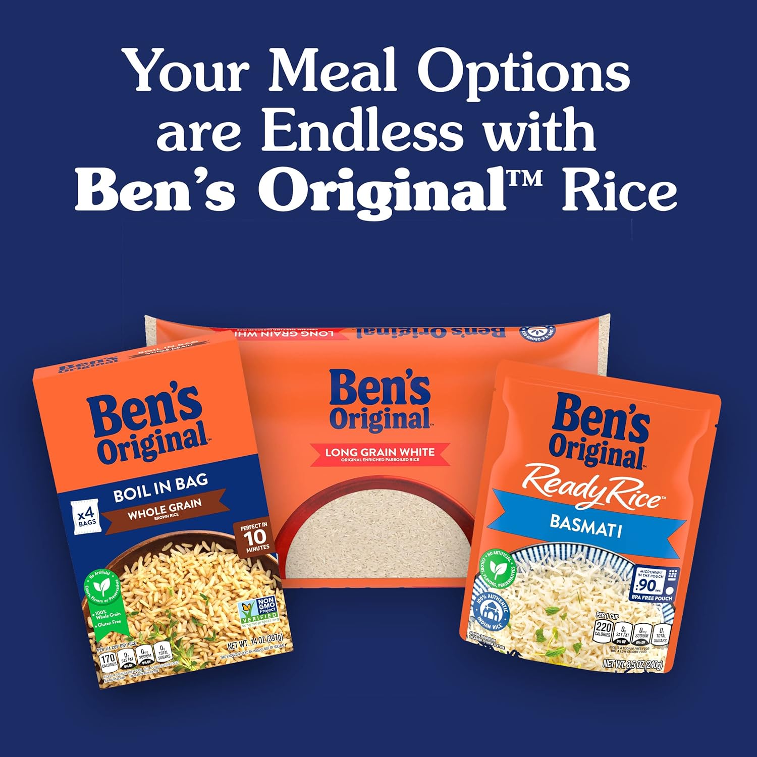 BEN'S ORIGINAL Long Grain White Rice – 10 lb Pantry Staple for Sunday Family Dinners and Holiday Tables