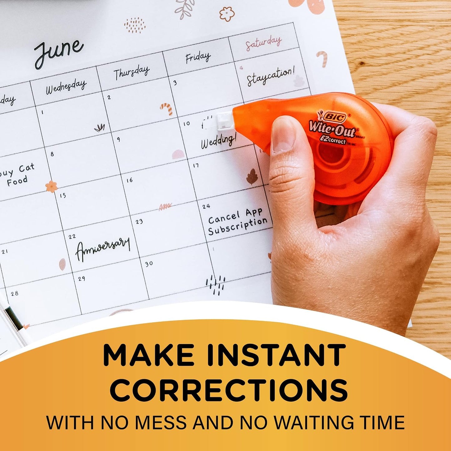 BIC Wite-Out EZ Correct Correction Tape – Simple, One-Hand Correction for Less-is-More Stations