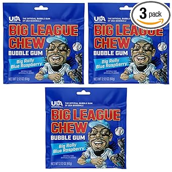 Big League Chew Cotton Candy Bubble Gum 3-Pack - Portable Dugout Treat for Tournament Sidelines and Field Day Events