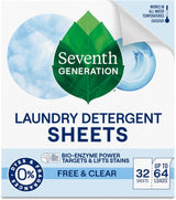 Seventh Generation Laundry Detergent Sheets Free & Clear – Minimalist Laundry Room Essential for Capsule Wardrobe Care