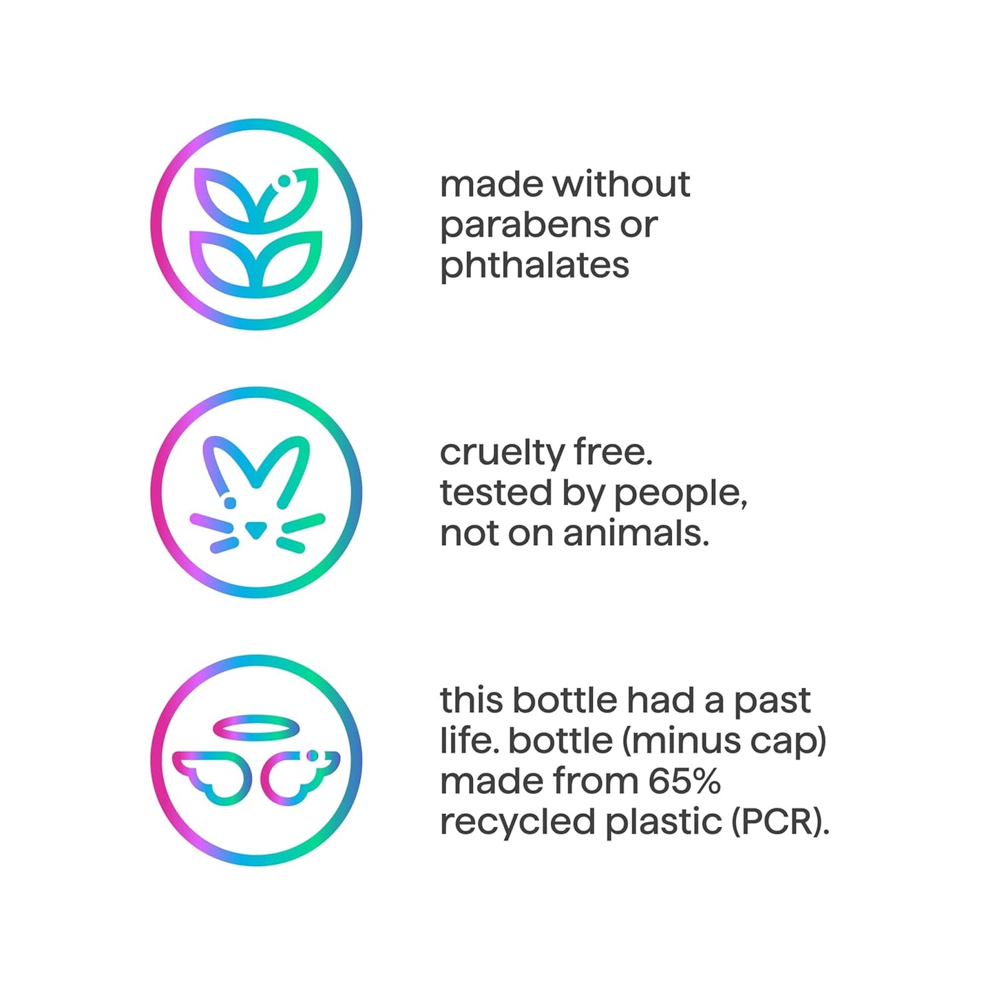 biodegradable, cruelty-free formulation not tested on animals