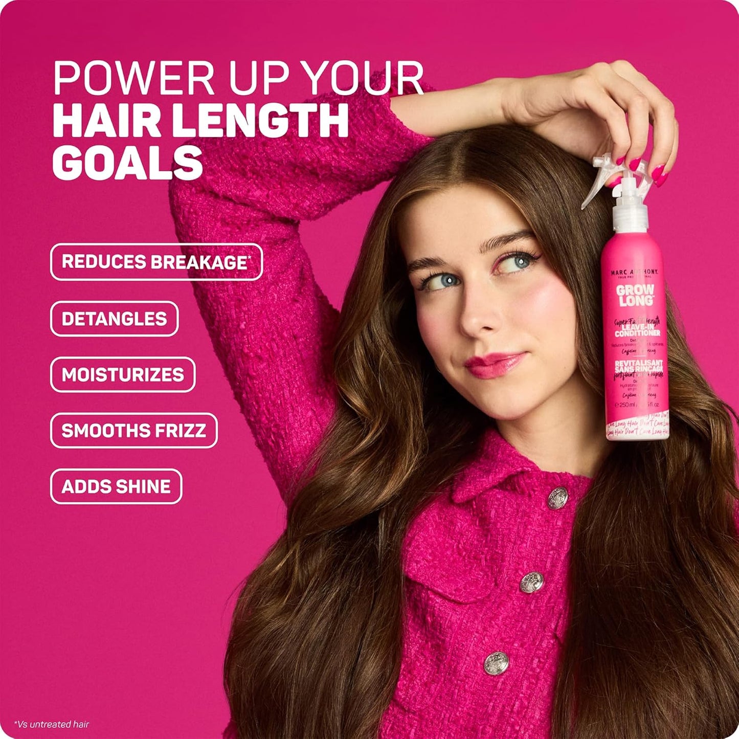 biotin-infused grow long formula designed to reduce split ends over time