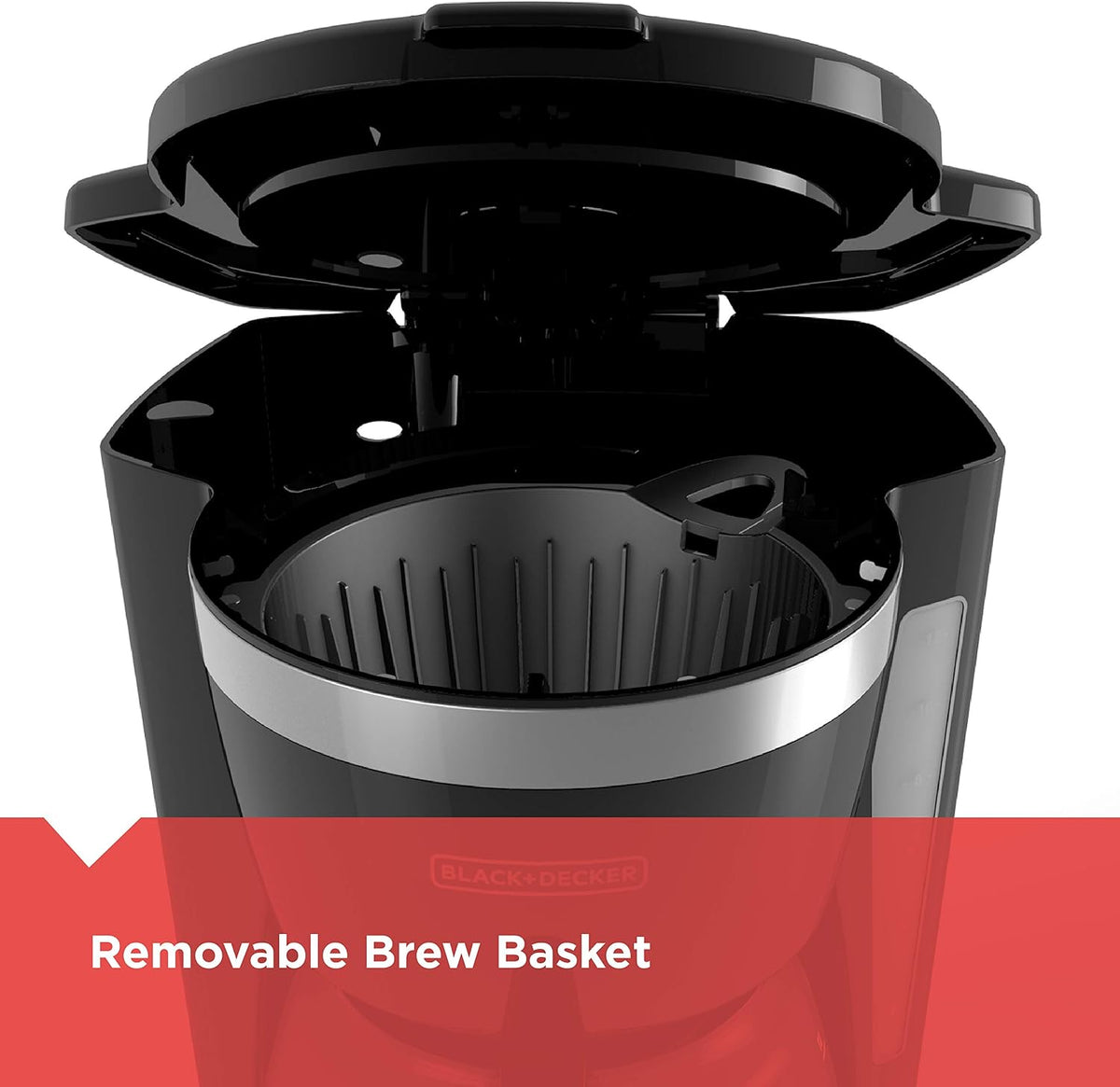 BLACK+DECKER 12-Cup Drip Coffee Maker with Vortex Brewing for Home Office Focus, QuickTouch 24-Hour Programmable Auto Brew
