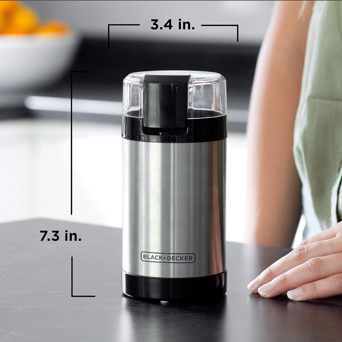 BLACK+DECKER One-Touch Coffee & Spice Grinder – Affordable Holiday Gift for Coffee Lovers, Compact Countertop Helper