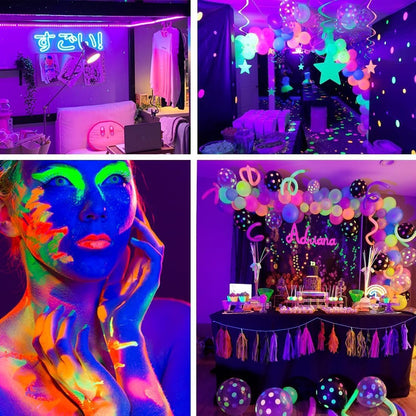 Black Light Strips – Safer 385-400nm UV Lighting for Bedrooms, No Flame and Low Heat Design