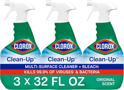 bleach-based liquid formula dispensed via 32 fl oz trigger spray bottle