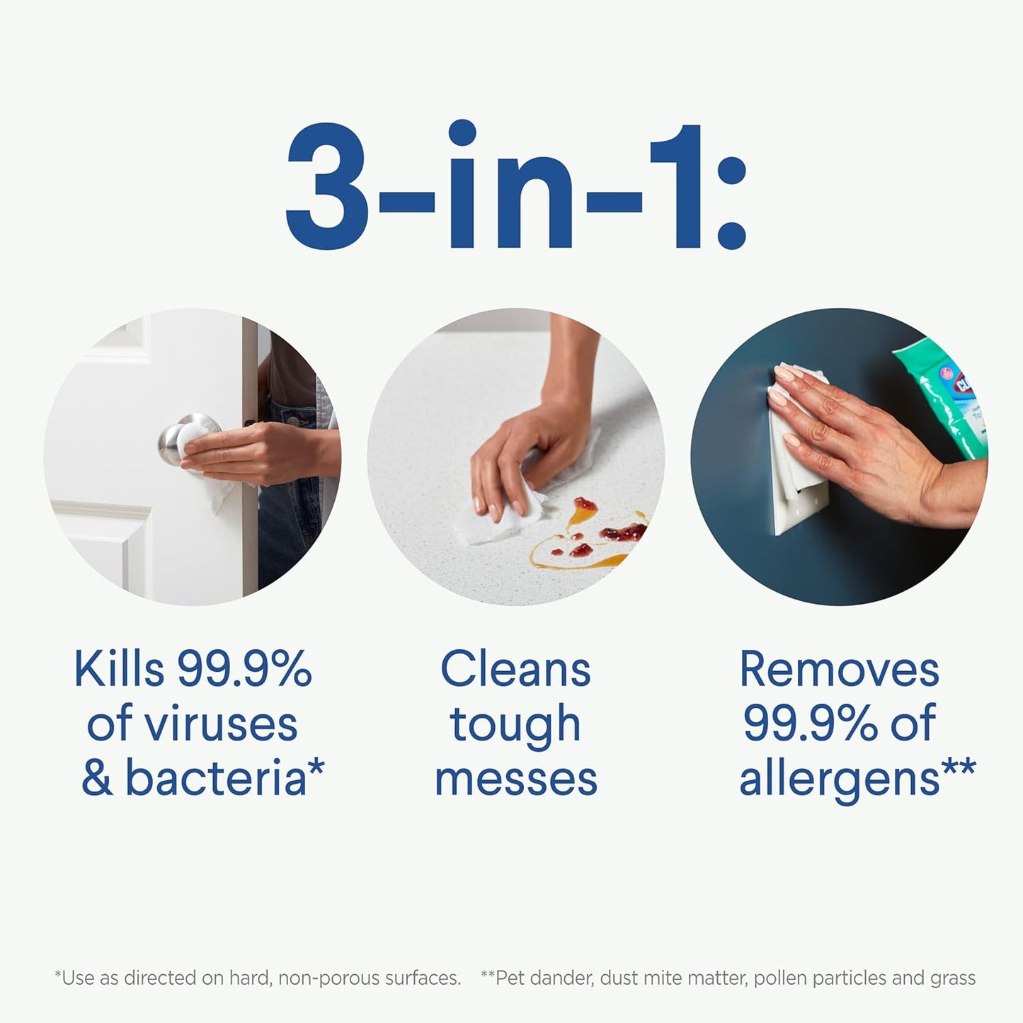 bleach-free disinfecting formula safe on 100+ surfaces including sealed granite and stainless steel
