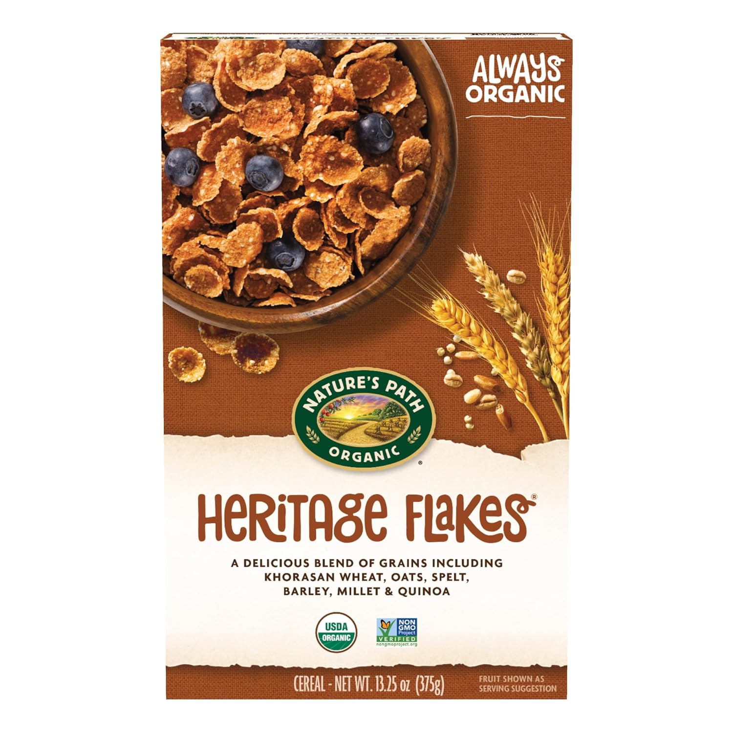 blend of 6 ancient grains: khorasan, quinoa, spelt, millet, oats, and barley