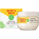 Burt's Bees Sensitive Skin Calming Night Cream – Fragrance-Free Aloe and Rice Milk PM Moisturizer for a Mindful Bedtime Skincare Ritual