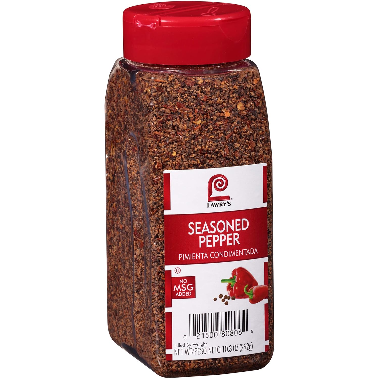 blend of black pepper, red bell peppers, sugar, and spices including paprika