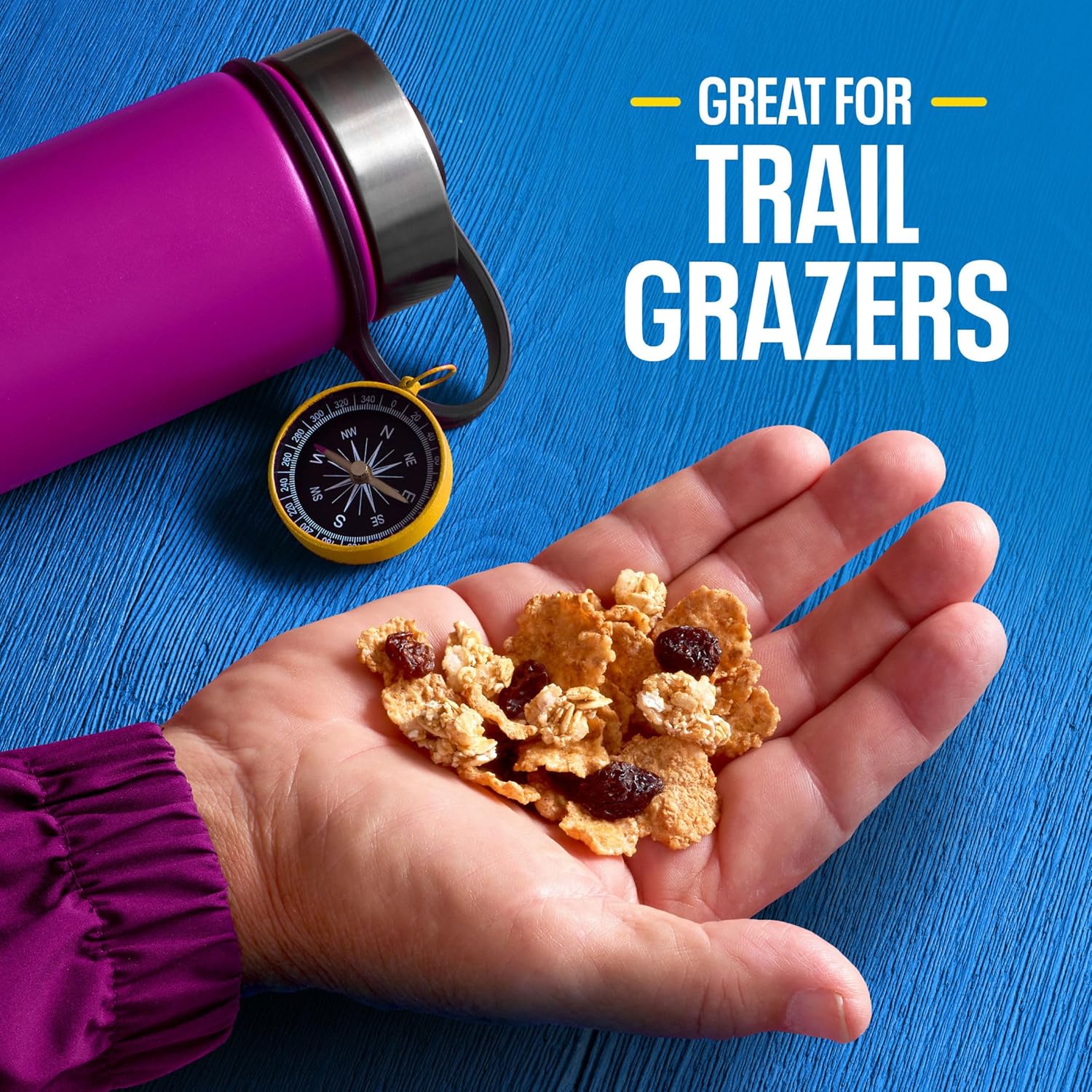 blend of toasted bran flakes, oat clusters, and sweet raisins