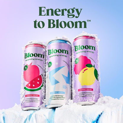 Bloom Nutrition Sparkling Energy Drink - Clean Self-Care Beverage for Mindful Hydration Rituals, Zero Sugar Clean Eating