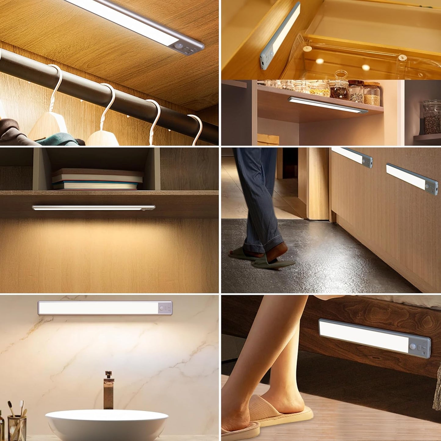BLS 10in Motion Sensor Light – Sleek Closet and Hallway Ambient Lighting, Frosted LED Design for Cozy Interiors