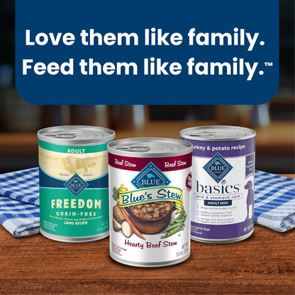 Blue Buffalo Blue's Stew Natural Grain Free Wet Dog Food, Hearty Beef & Country Chicken Variety Pack for Mindful Pet Parents