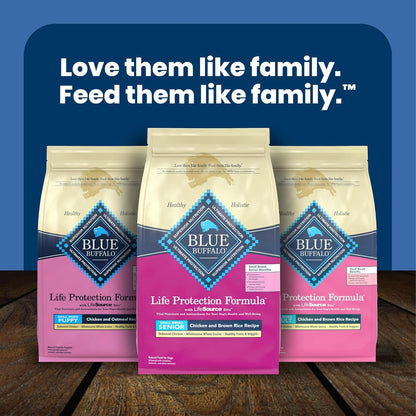 Blue Buffalo Life Protection Formula Senior Small Breed Dry Dog Food – Safe, Natural Recipe Free of Corn, Wheat, Soy and Artificial Additives, 5 lb