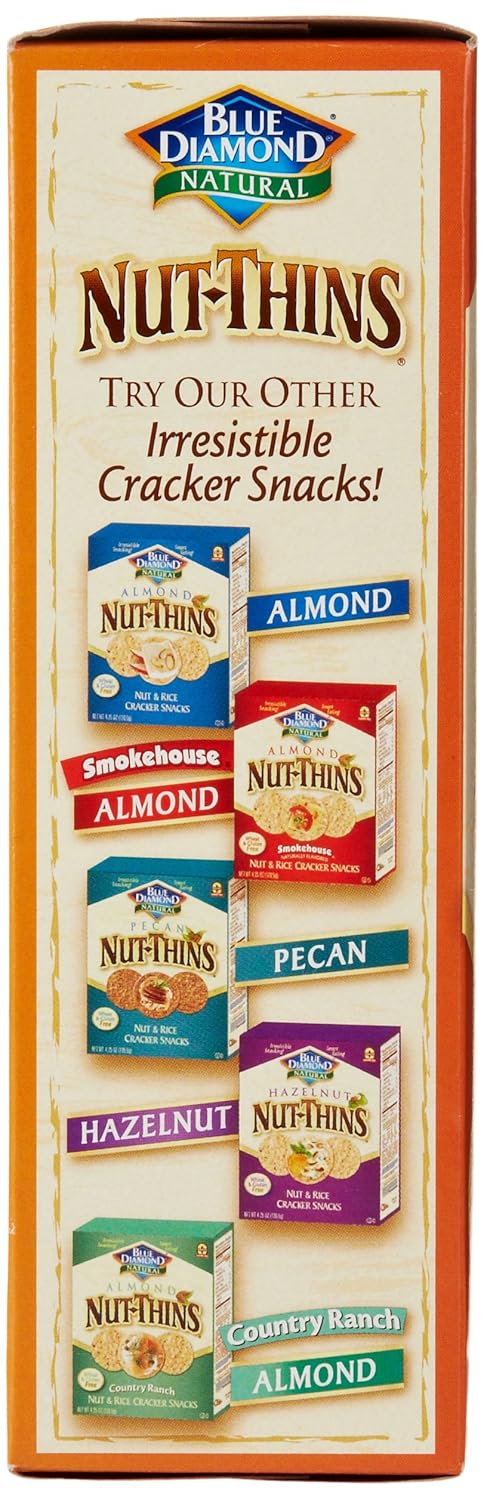 Blue Diamond Almonds Nut Thins Cheddar Cheese – Heart-Healthy Pantry Cracker for Mindful Snacking