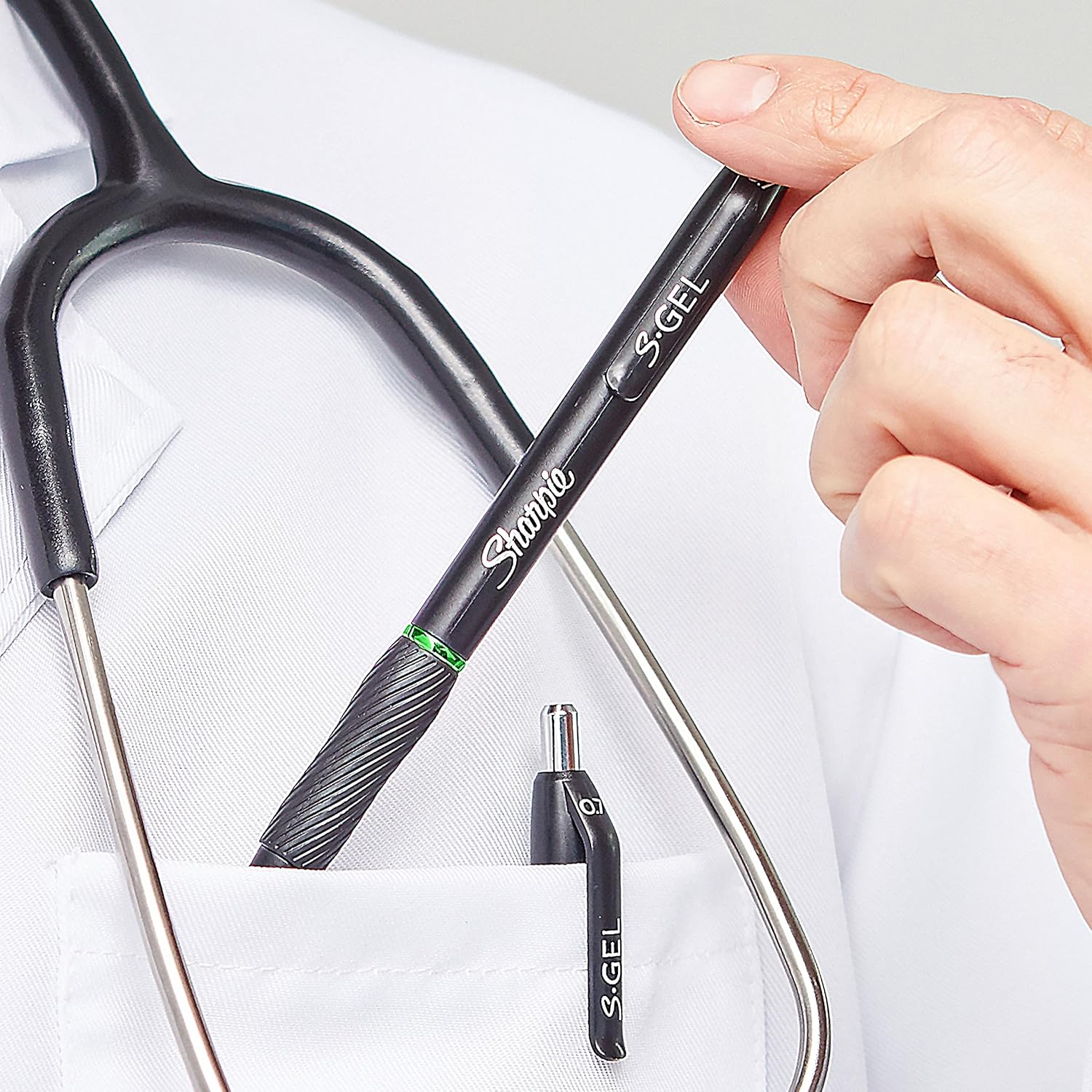 blue gel ink formulated with no smear, no bleed technology