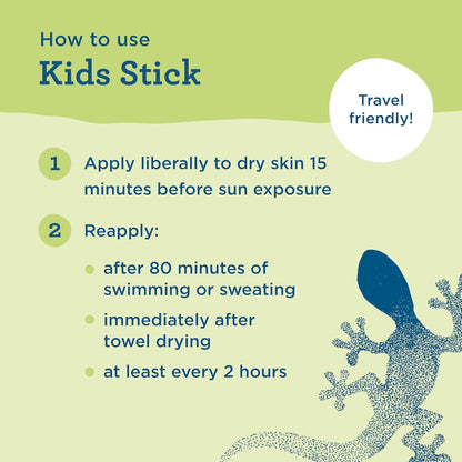 Blue Lizard Kids Mineral SPF 50 Stick – Gentle Daily Skin Care Ritual for Children with Eczema and Allergies