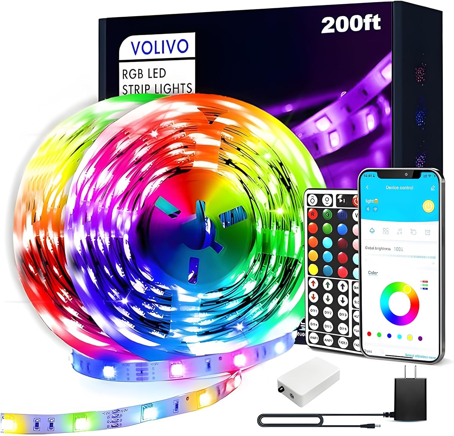 bluetooth app control with 16 million rgb color options