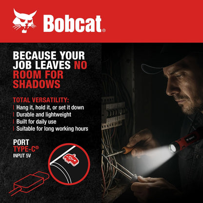 Bobcat Rechargeable Neck Light – Cool-to-Touch Hands-Free Lamp Safe Around Kids and Pets