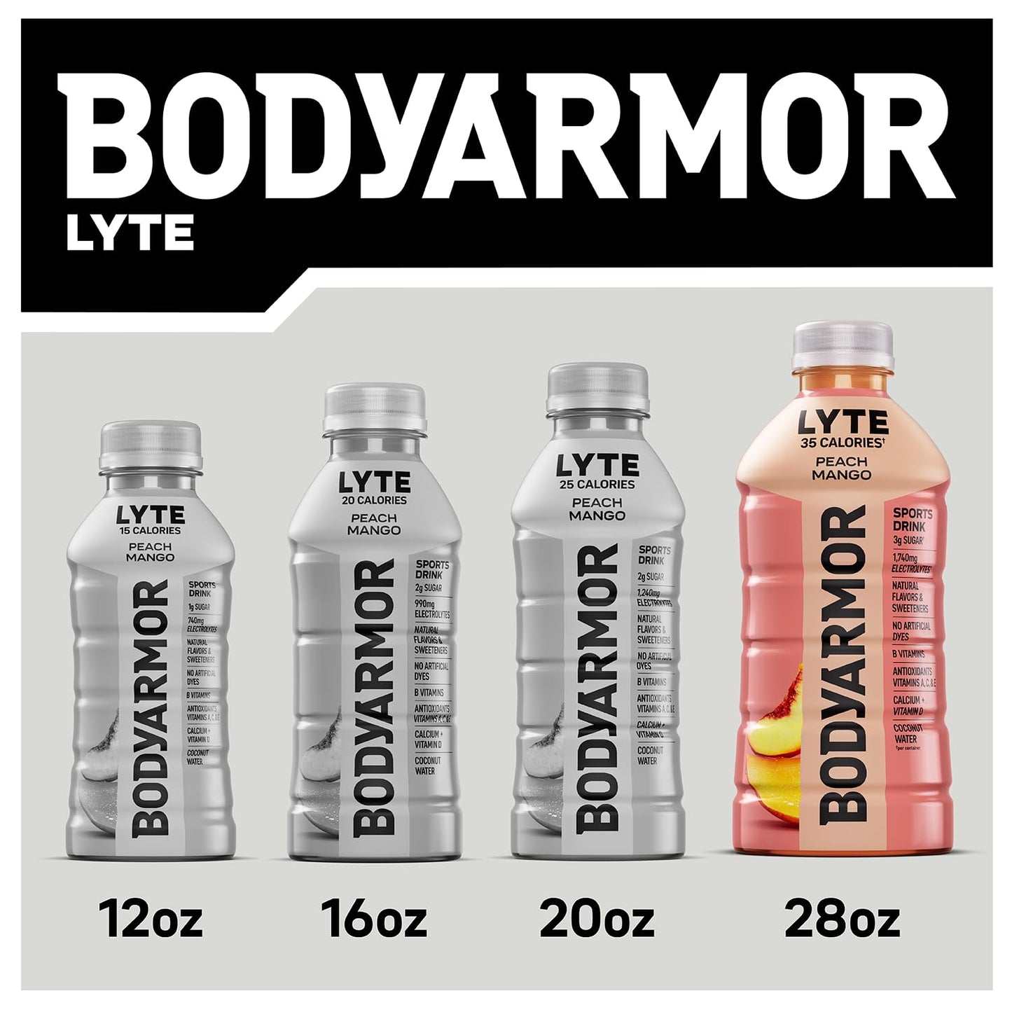 BODYARMOR LYTE Electrolyte Drink for Post-Workout Hydration and Daily Wellness Routine, 28 Fl Oz Bottles (15 Pack)