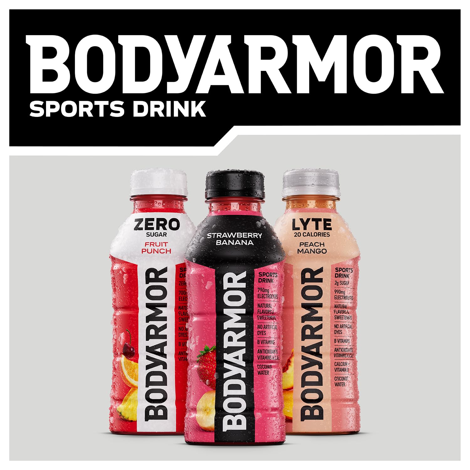 BODYARMOR LYTE Electrolyte Drink for Post-Workout Hydration and Daily Wellness Routine, 28 Fl Oz Bottles (15 Pack)