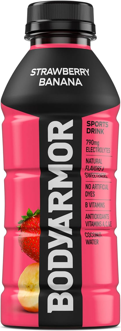 BODYARMOR Sports Drink Strawberry Banana – Focus-Supporting Hydration for Home Office and Commute