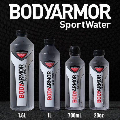 BODYARMOR SportWater Alkaline Water for Daily Wellness Routines, High pH 9+ Electrolyte Hydration, 1.5 Liter Pack of 12