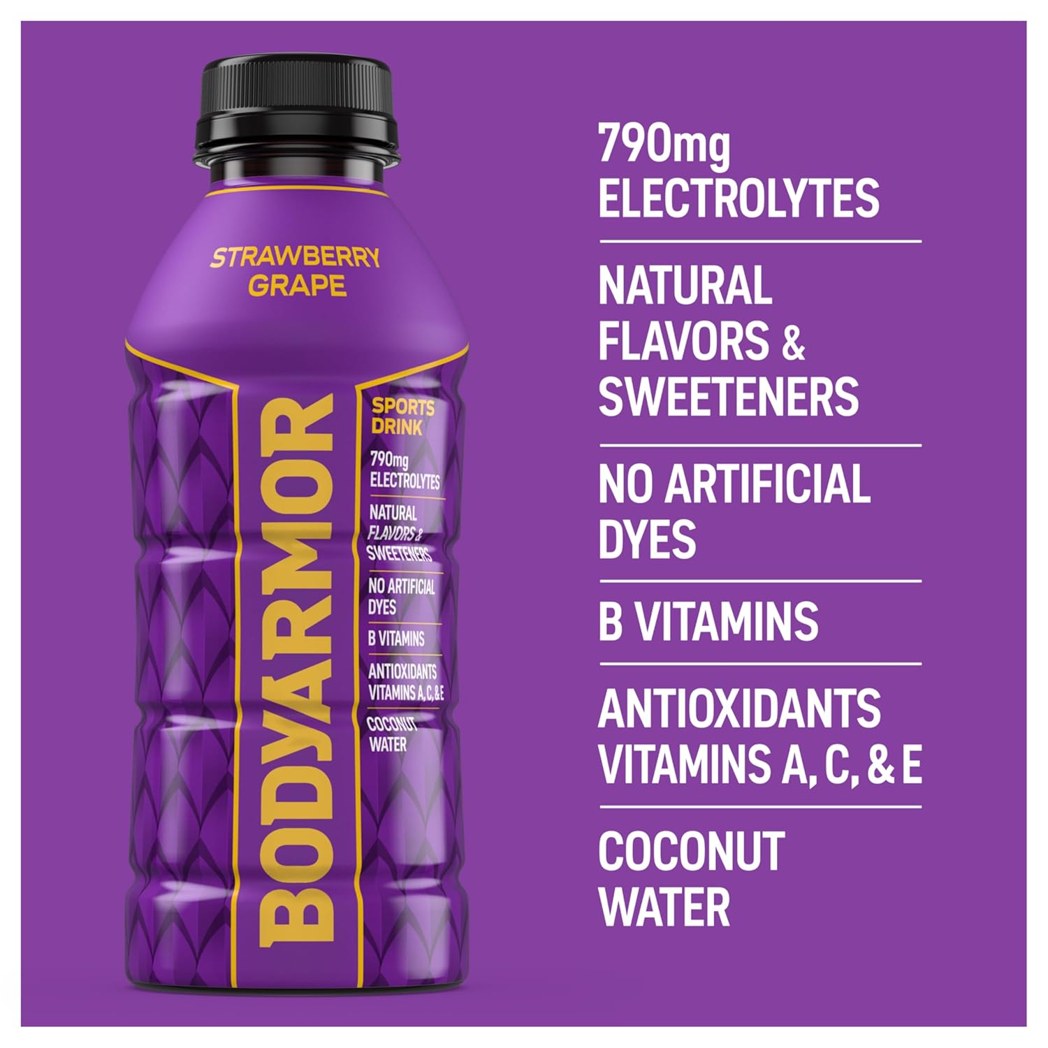 BODYARMOR Strawberry Grape Sports Drink 12 Pack – Thoughtful Fitness Gift for Active Friends and Health-Conscious Family