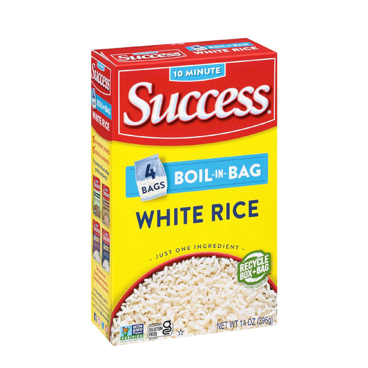 boil-in-bag format with pre-portioned rice sealed in a mesh/nylon pouch