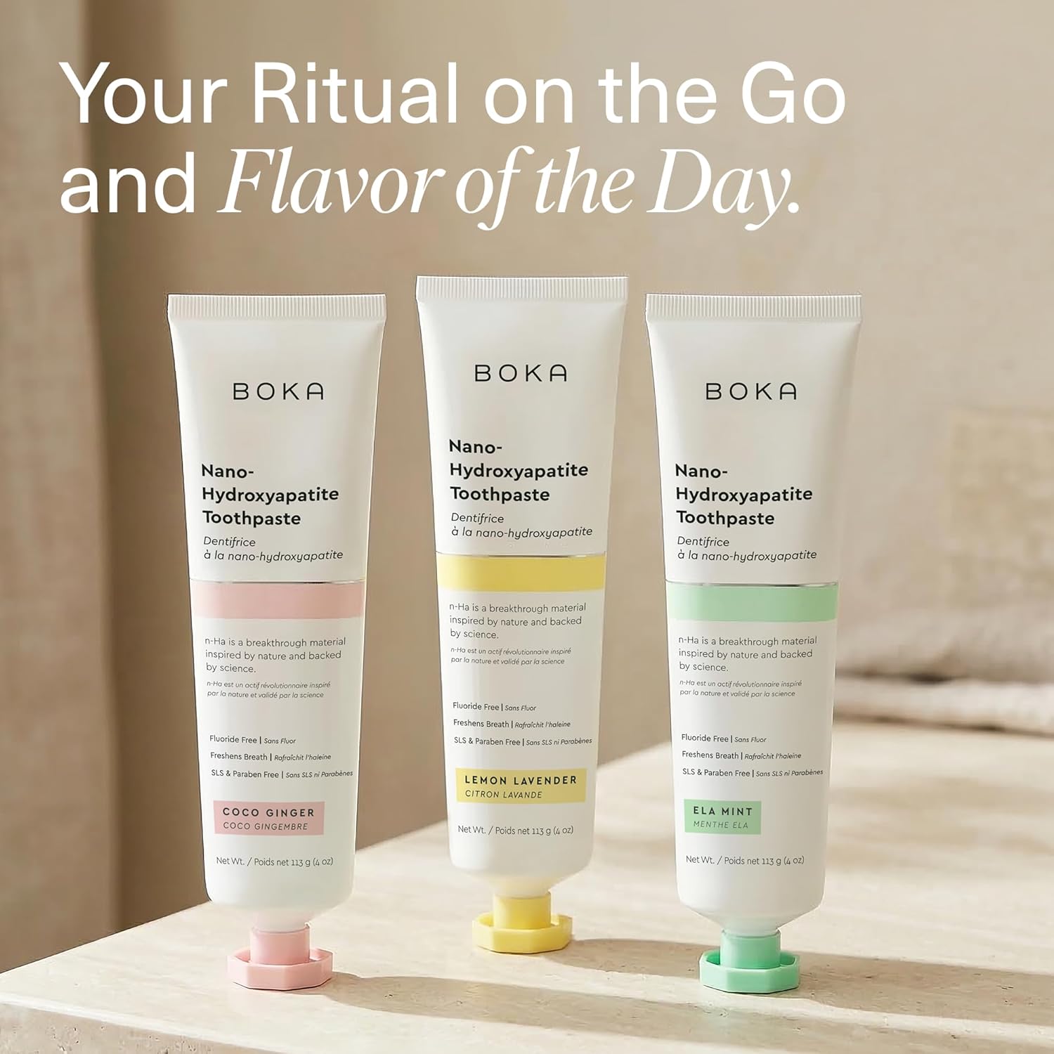 Boka Fluoride Free Toothpaste – Streamlined n-Ha Oral Care for the Intentional Bathroom Counter