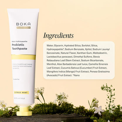 Boka Nano Hydroxyapatite Kids Toothpaste – Gentle, Fluoride-Free Brushing for Morning and Bedtime, 4 Fl Oz