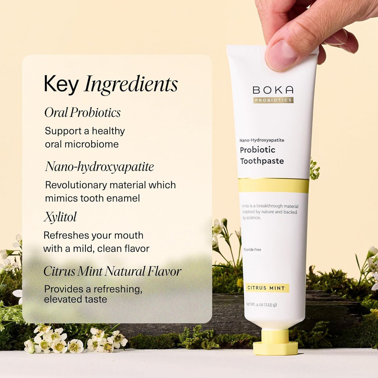 Boka Nano Hydroxyapatite Kids Toothpaste – Gentle, Fluoride-Free Brushing for Morning and Bedtime, 4 Fl Oz