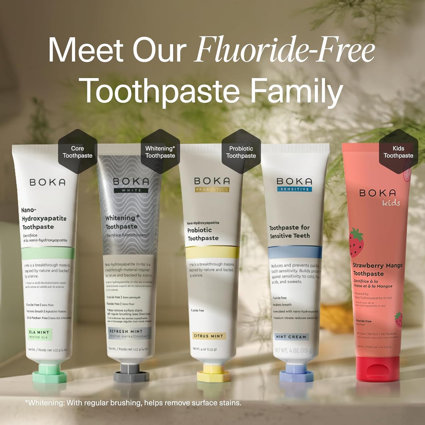 Boka Nano Hydroxyapatite Kids Toothpaste – Gentle, Fluoride-Free Brushing for Morning and Bedtime, 4 Fl Oz