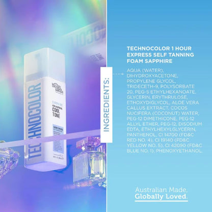 Bondi Sands Technocolor 1-Hour Express Self-Tanning Foam – Hydrating Evening Skincare Ritual for a Natural Glow