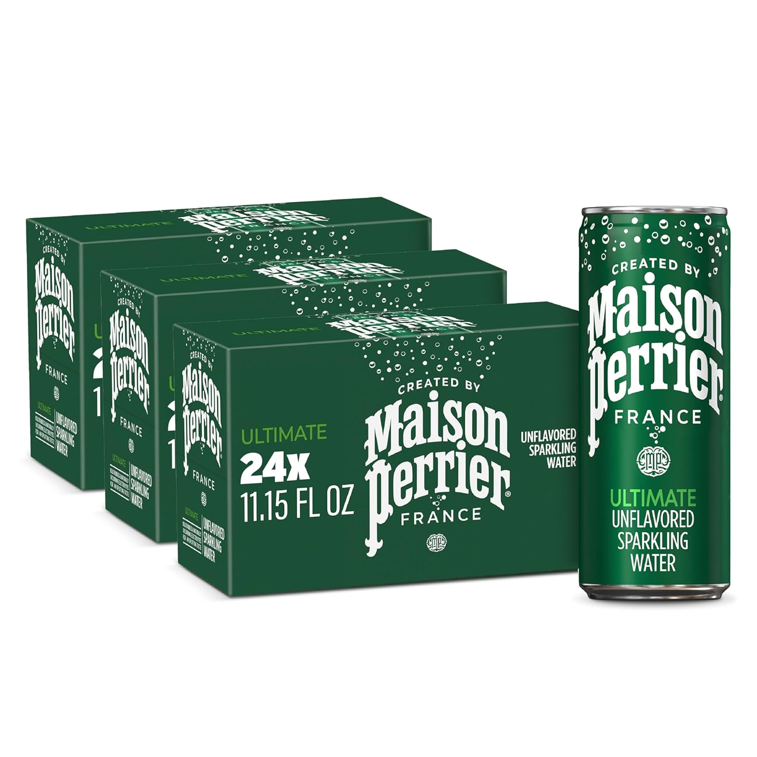 bottled at the source in vergeze, france by the makers of perrier